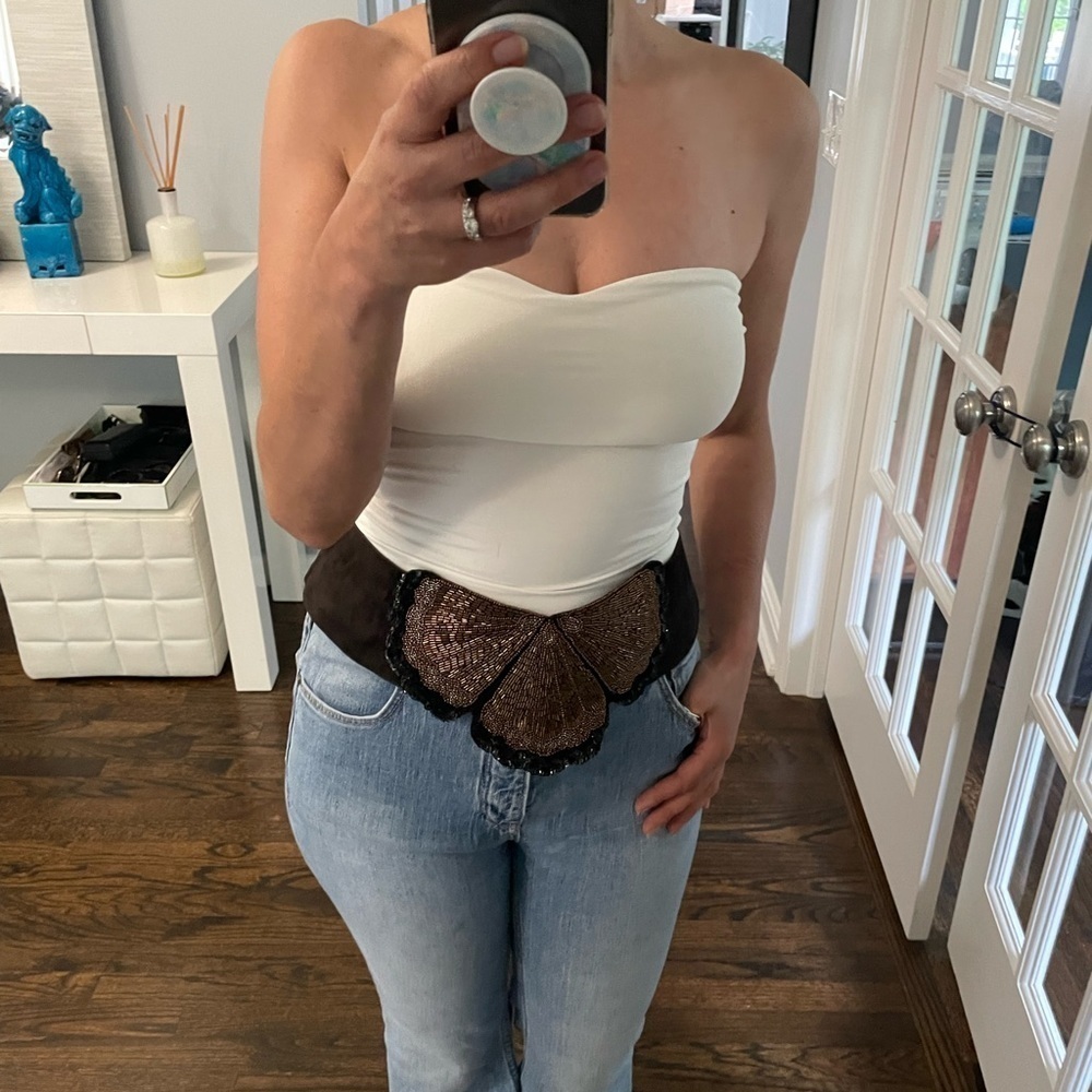Salena’s Collection Suede Beaded Belt - Picture 3 of 8